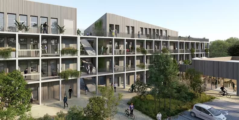 Bureaux neufs à vendre ou à louer ZAC de l'Orée du Golf à Epron, accessibilité BUNe