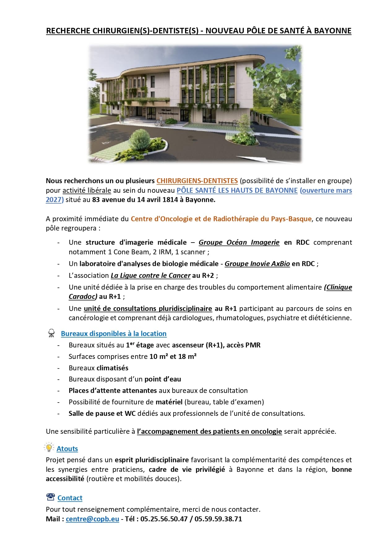 RECHERCHE CHIRURGIEN(S)-DENTISTE(S) – BAYONNE